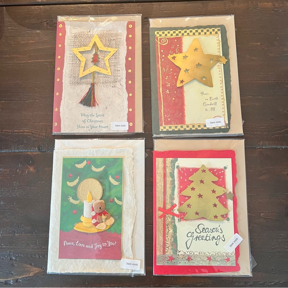 Lifestyle bundle of 4 Holiday Greeting Cards from Perleberg printed in Germany